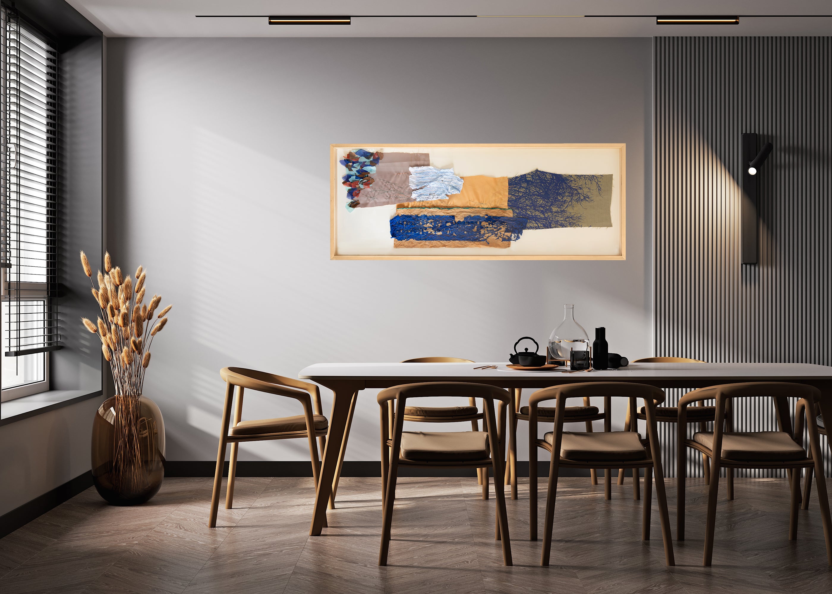 השלווה המבורכת - יצירת אמנות בנייר וטקסטיל