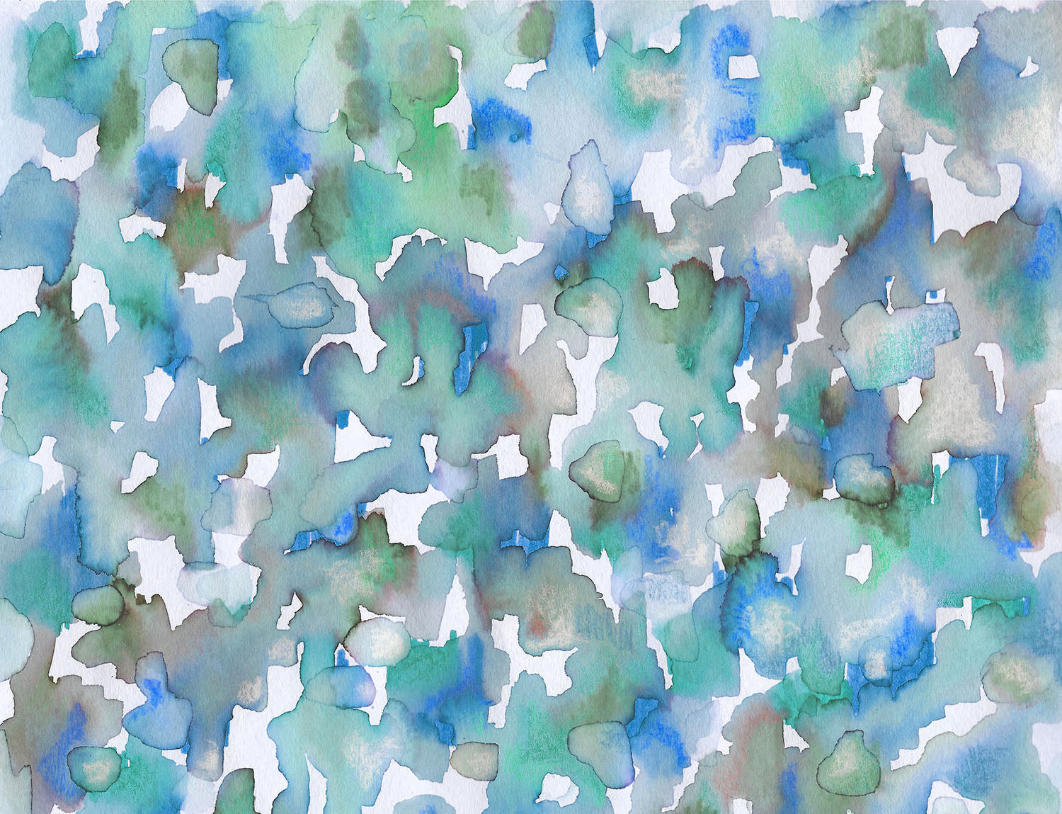 מים נעימים- הדפס צבעי מים כחול