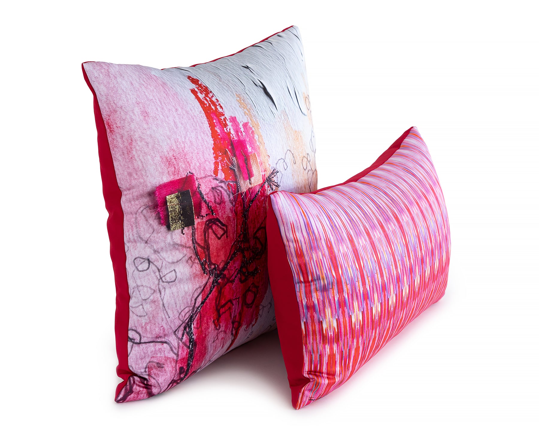 סט כריות צבעוני בעיצוב רישום עיפרון (2 יחידות)