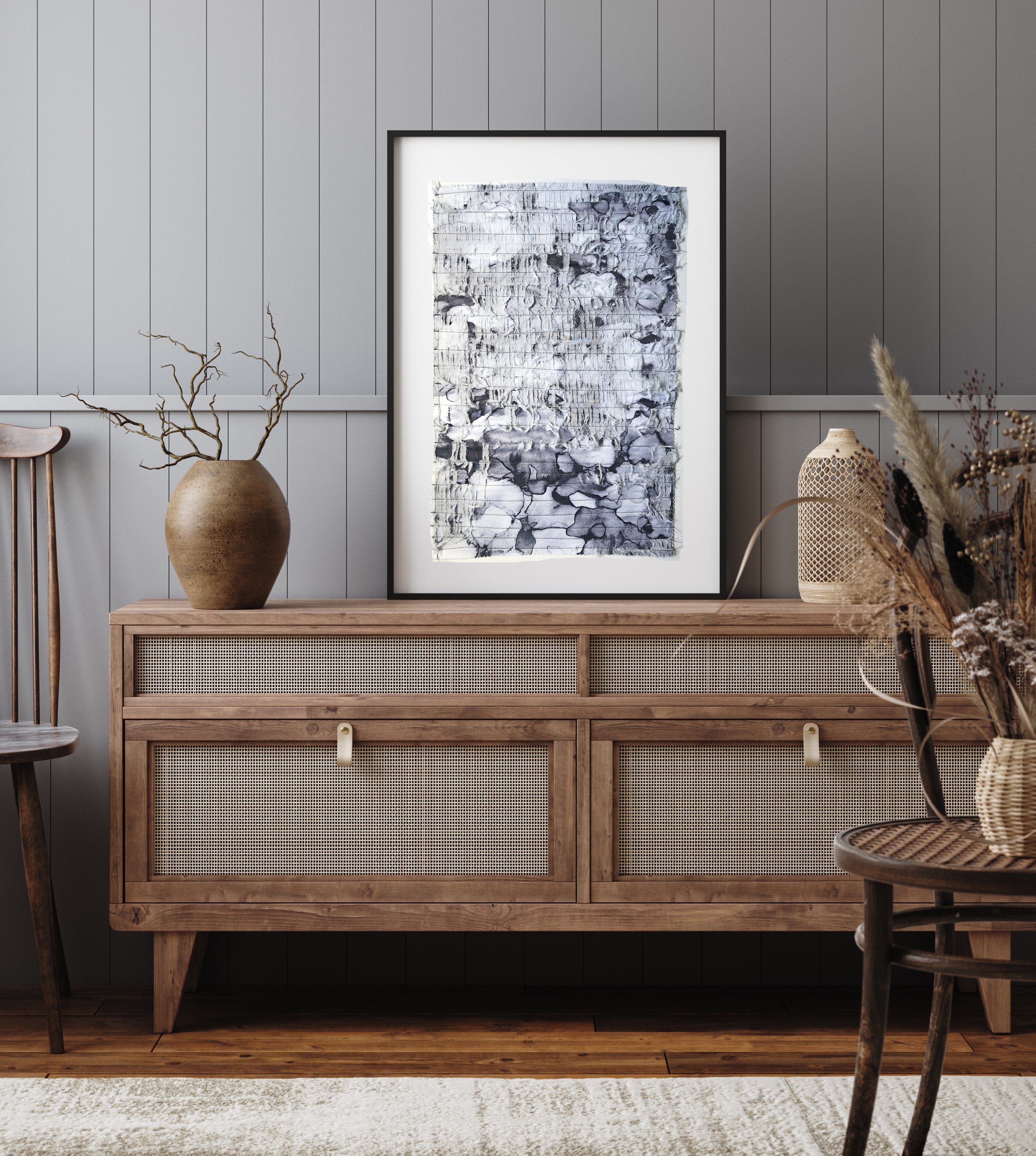 לבן_יצירת אמנות טקסטיל