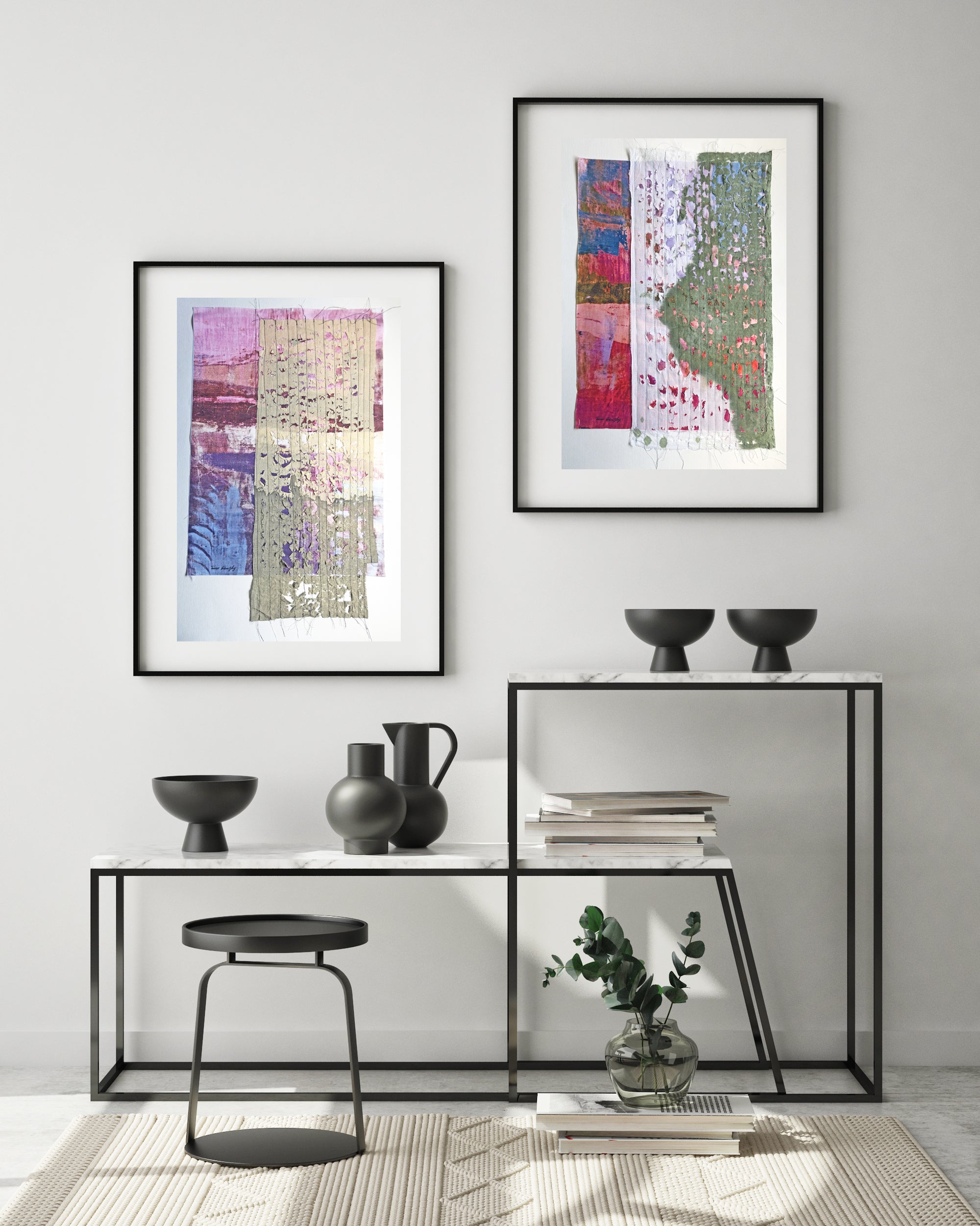 סט יצירות טקסטיל שמח ומיוחד – זוג יצירות