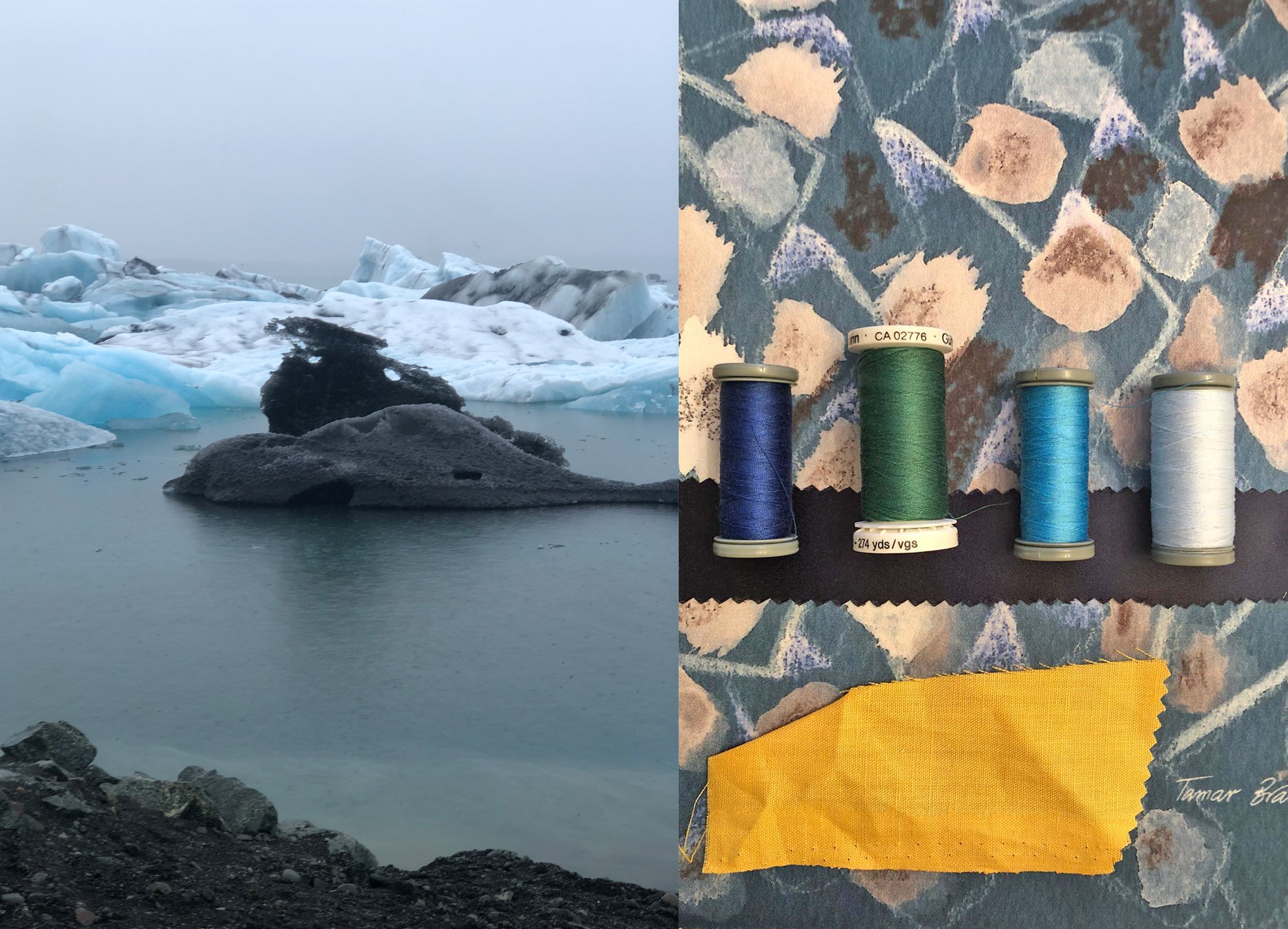 ֿ״סט כריות יוקרתי אבסטרקטי בגווני כחול ״איסלנד