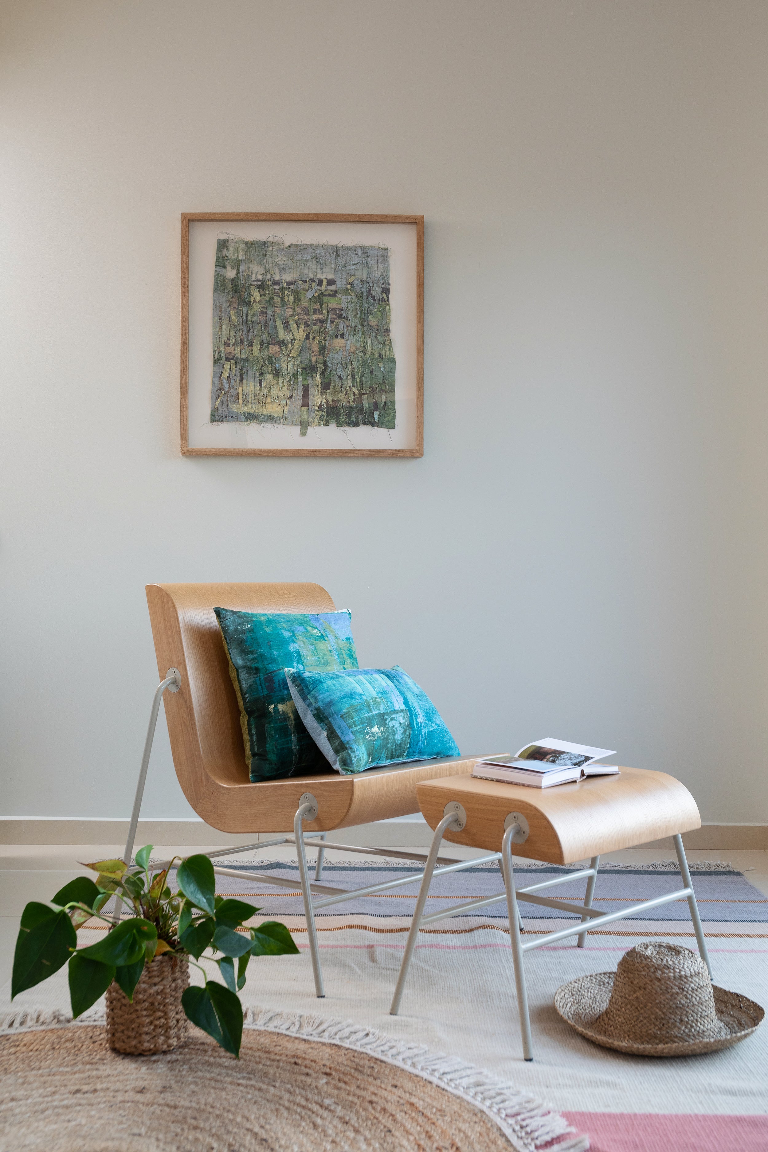 סט כריות צבועות זהב-טורקיז