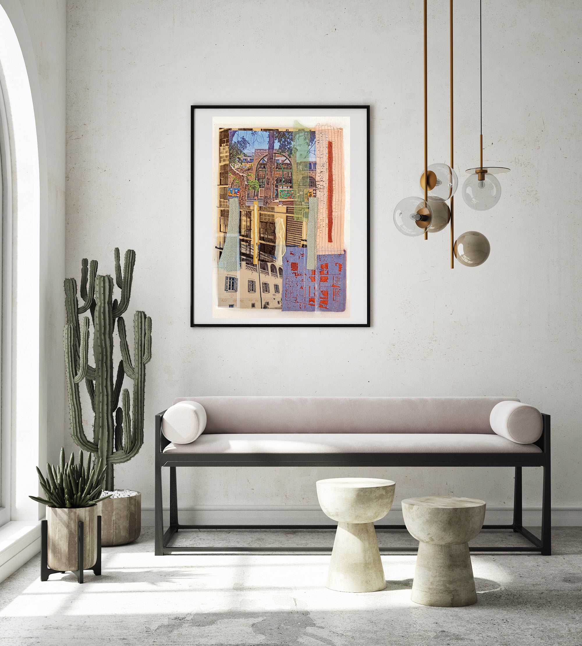 חלון למרקמים של יפו - אמנות קולאז