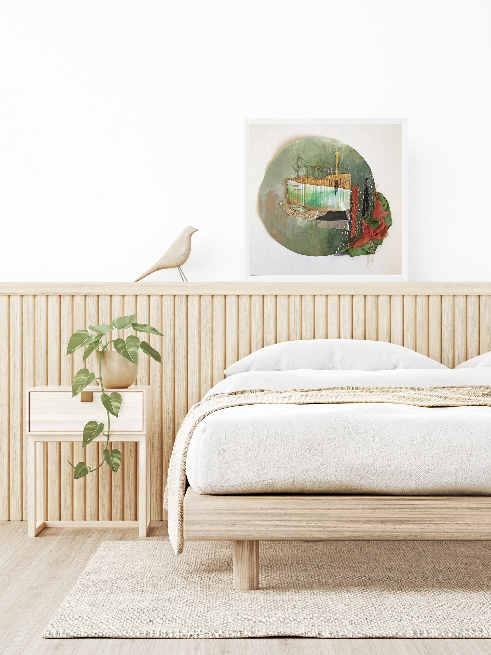 אמנות טקסטיל עגולה – חול ים