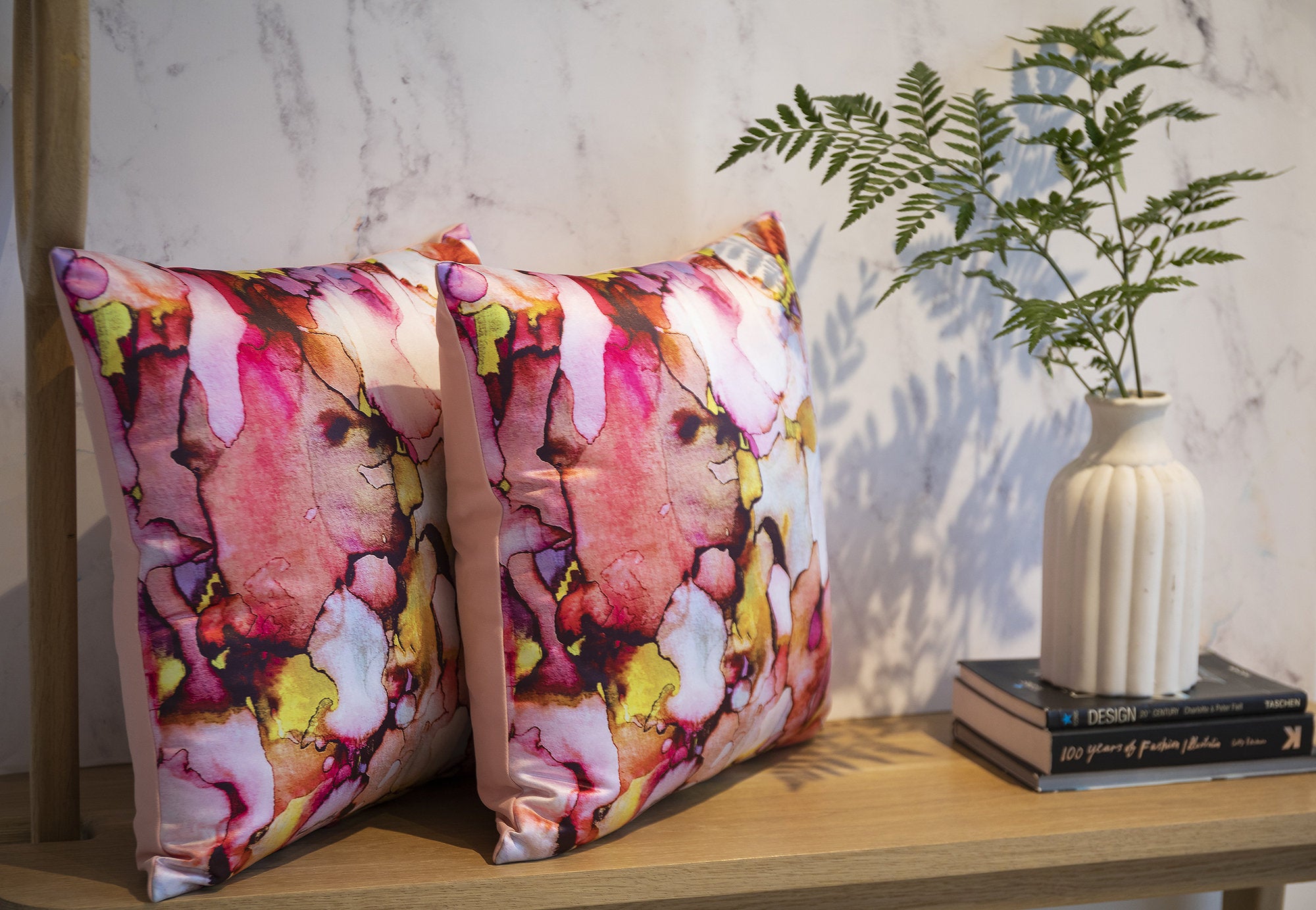 Watercolor, Happy printed pillow
