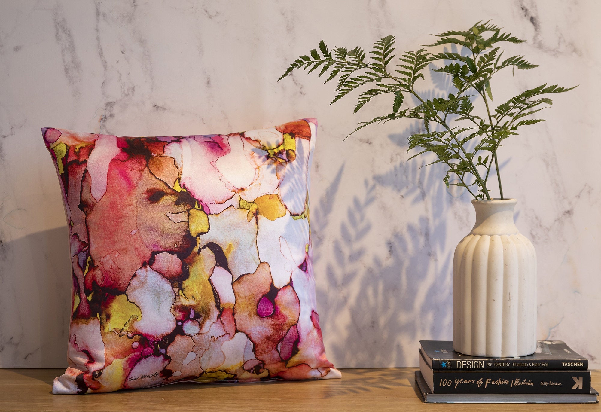 Watercolor, Happy printed pillow