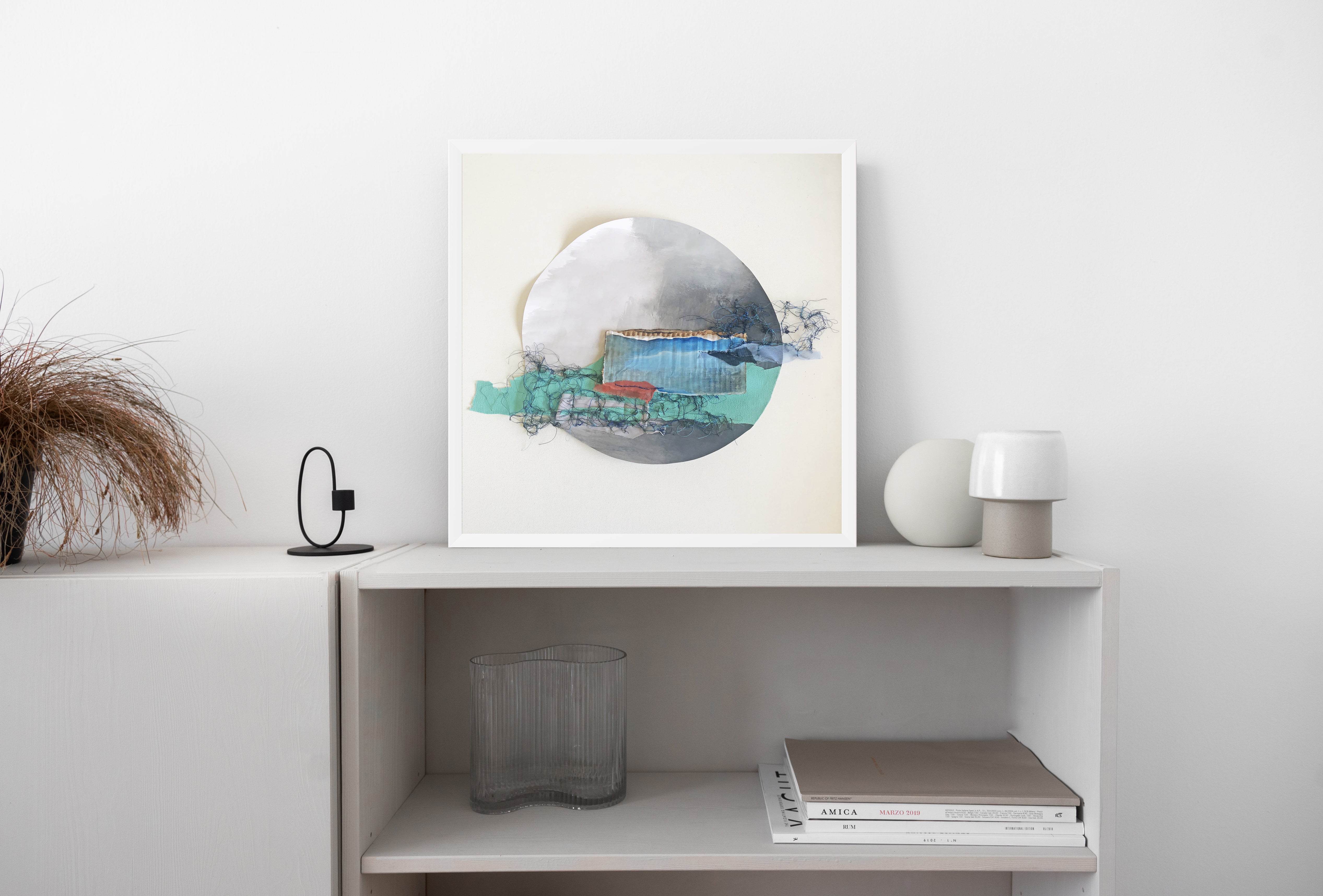 אמנות טקסטיל עגולה – גל ים פראי