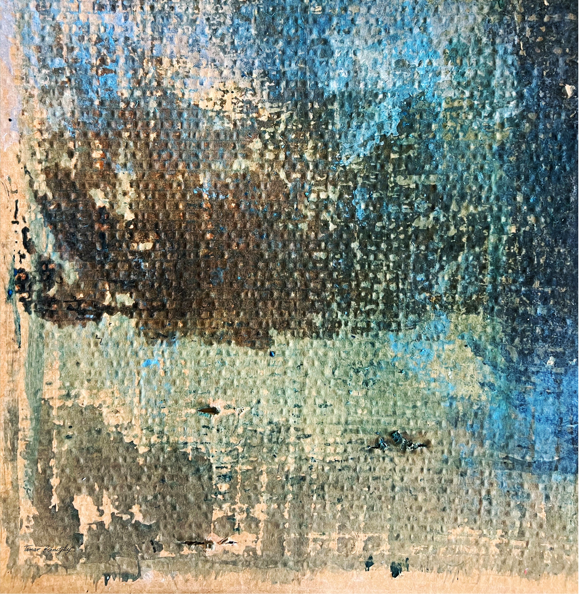 עלים ומים- סט יצירות מרובעות