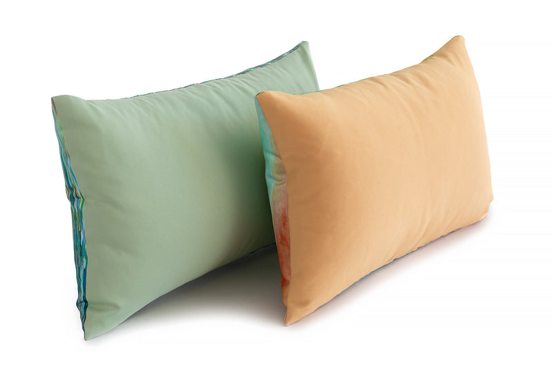 Bright green GOLD painted set of 2 pillows