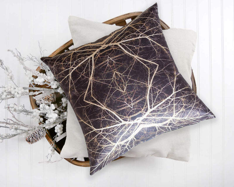 Dark branches square pillow