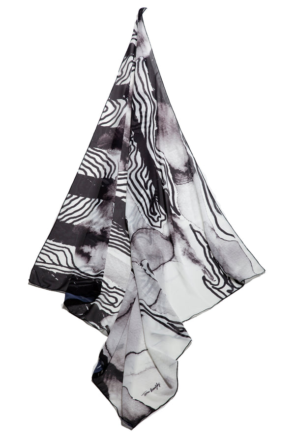 Black & White  abstract scarf