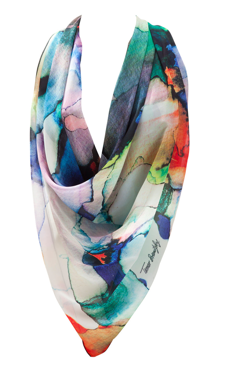 Watercolor abstract scarf