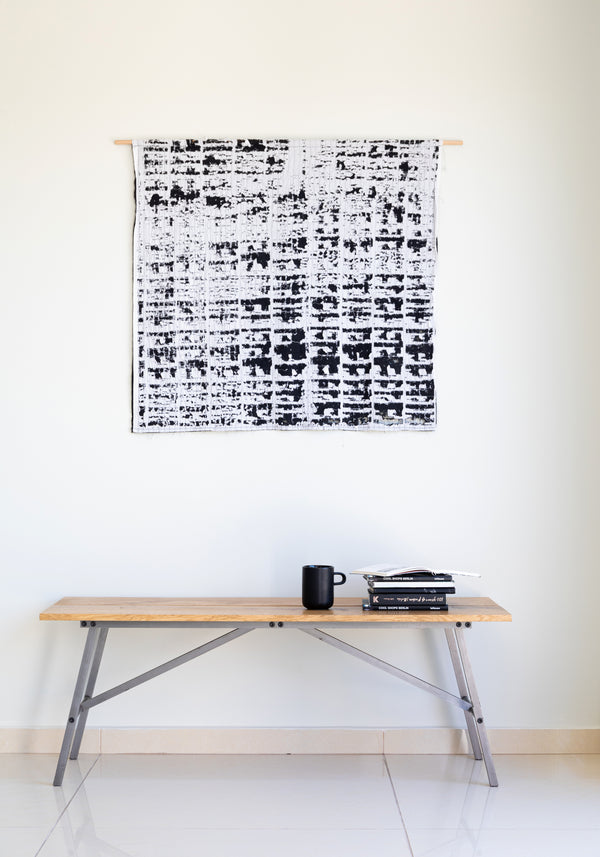 Black and white wall hanging