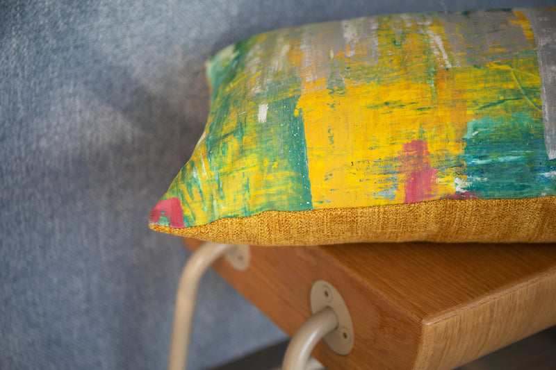 Long Abstract yellow pillow