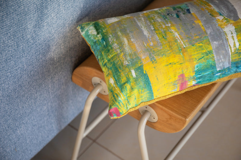 Long Abstract yellow pillow