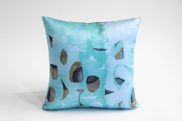 Blue shades Iceland's waterfall set of 2 pillows