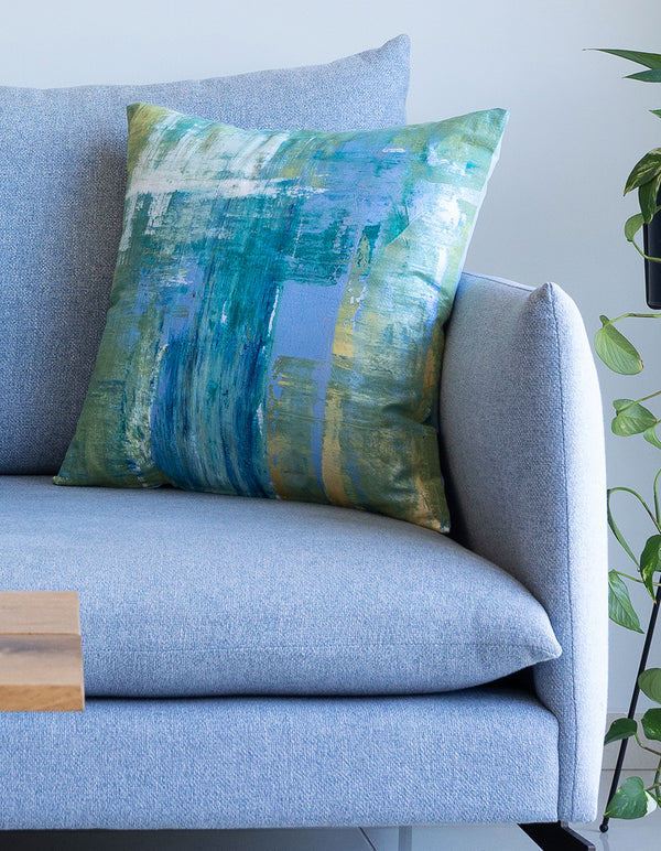 Sky blue abstract single pillow